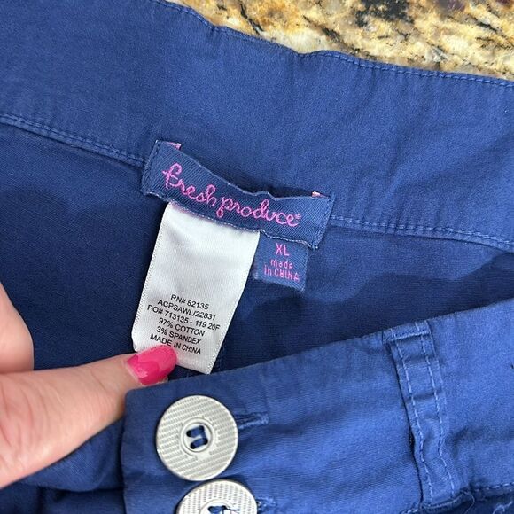 Fresh Produce Blue Cotton Blend Straight Leg Capri Size XL - Picture 4 of 8